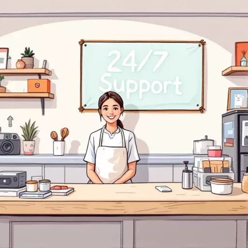 AI chatbot providing instant customer support on a website at night
