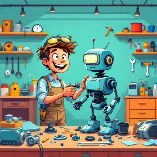 Illustration of a person interacting with an AI chatbot on a laptop screen