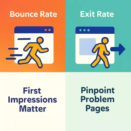 Graph showing bounce and exit rates for small business websites