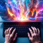 Conceptual image depicting AI transforming video content creation with futuristic graphics