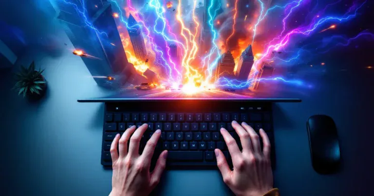 Conceptual image depicting AI transforming video content creation with futuristic graphics
