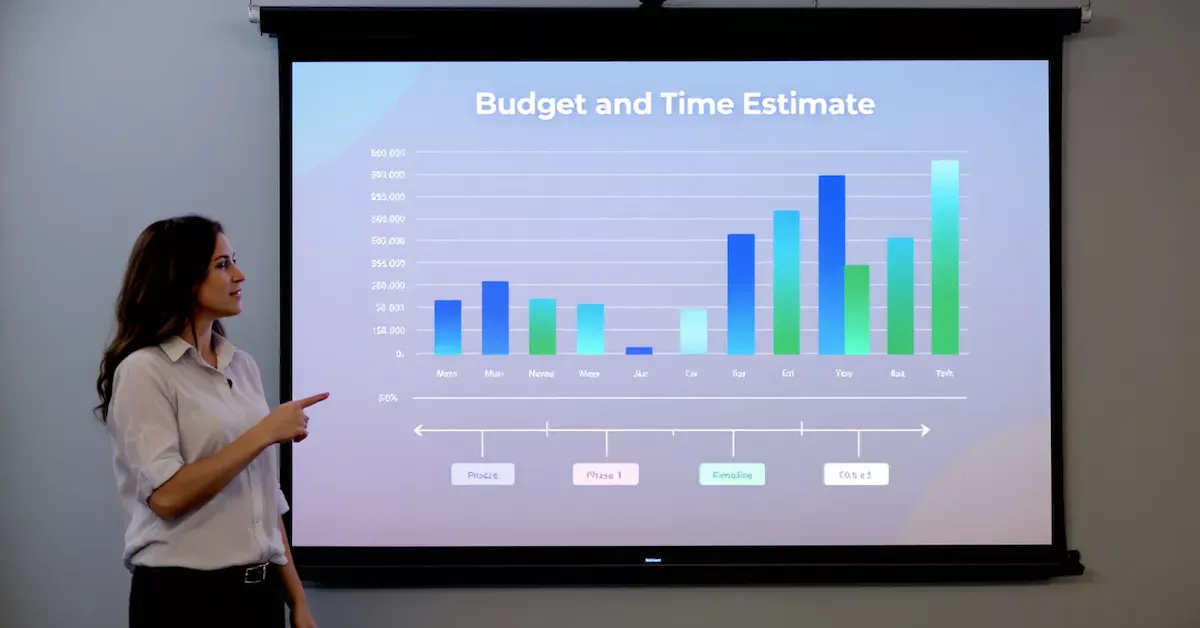 Illustration of budgeting and timeline planning for a website project