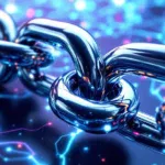 Conceptual image representing backlink building with interconnected web links and SEO icons
