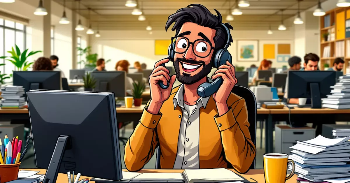 Customer service representative assisting a happy customer
