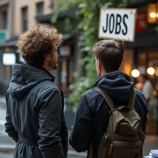 Illustration representing AI technology impacting jobs and economy in video production