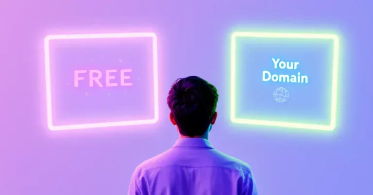 Illustration showing hidden costs behind a free website offer