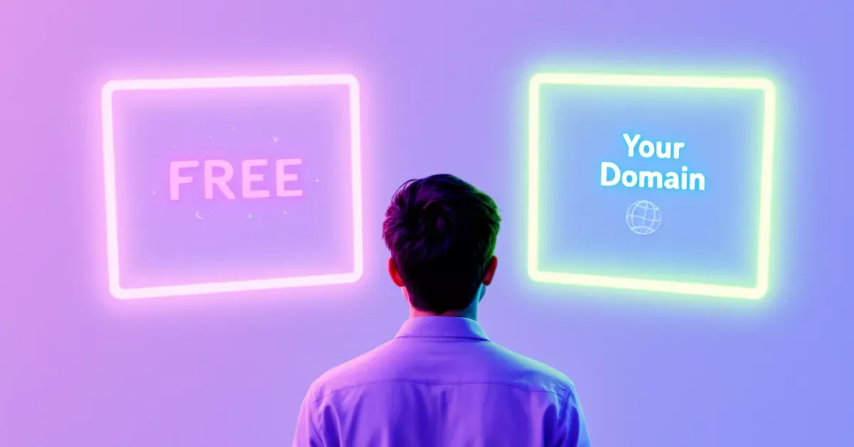 Illustration showing hidden costs behind a free website offer