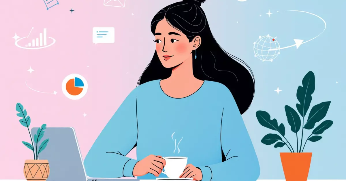 Illustration of a solopreneur juggling multiple projects