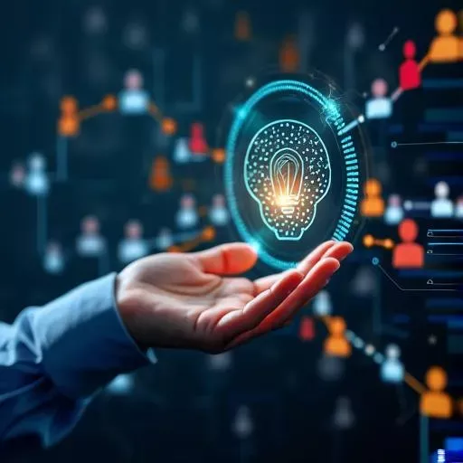 Illustration showing the balance between AI automation and human touch in community management