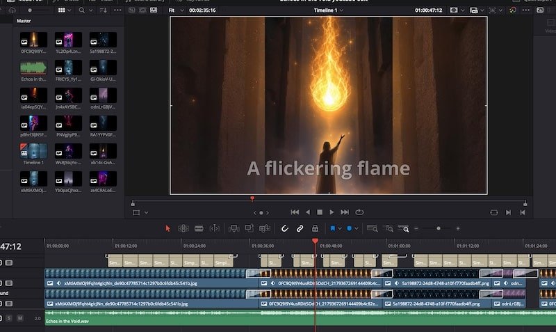 Da Vinci Resolve editing music video